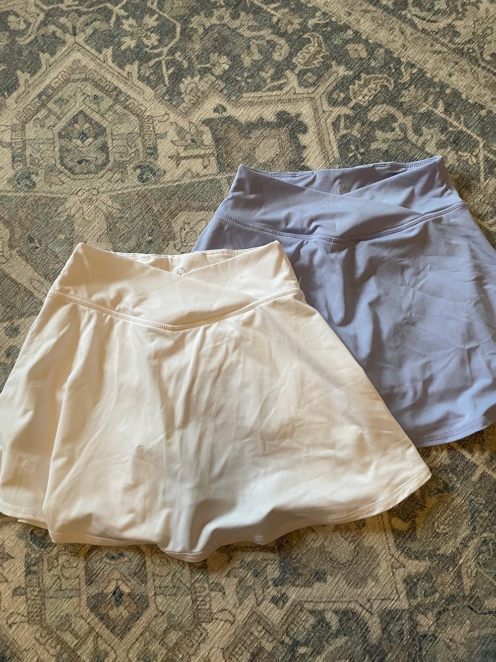 Girls Active Skaters Skirt in White and Lavender